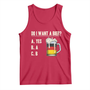 Funny Oktoberfest Tank Top Do I Want A Bier Sarcastic Drinking German Flag TS10 Red Print Your Wear