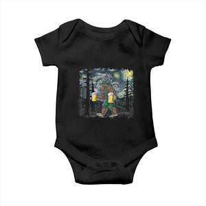 Funny Oktoberfest Bigfoot Baby Onesie Starry Night German Sasquatch Beer Lederhose TS10 Black Print Your Wear