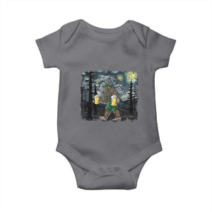 Funny Oktoberfest Bigfoot Baby Onesie Starry Night German Sasquatch Beer Lederhose TS10 Charcoal Print Your Wear