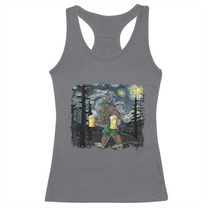 Funny Oktoberfest Bigfoot Racerback Tank Top Starry Night German Sasquatch Beer Lederhose TS10 Charcoal Print Your Wear