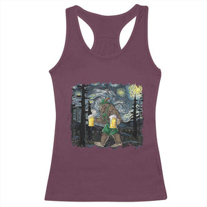 Funny Oktoberfest Bigfoot Racerback Tank Top Starry Night German Sasquatch Beer Lederhose TS10 Maroon Print Your Wear