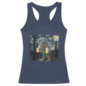 Funny Oktoberfest Bigfoot Racerback Tank Top Starry Night German Sasquatch Beer Lederhose TS10 Navy Print Your Wear
