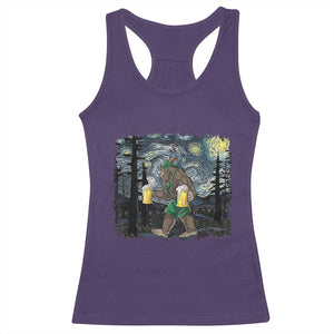 Funny Oktoberfest Bigfoot Racerback Tank Top Starry Night German Sasquatch Beer Lederhose TS10 Purple Print Your Wear