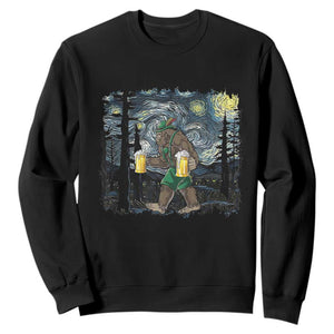 Funny Oktoberfest Bigfoot Sweatshirt Starry Night German Sasquatch Beer Lederhose TS10 Black Print Your Wear