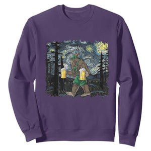 Funny Oktoberfest Bigfoot Sweatshirt Starry Night German Sasquatch Beer Lederhose TS10 Purple Print Your Wear