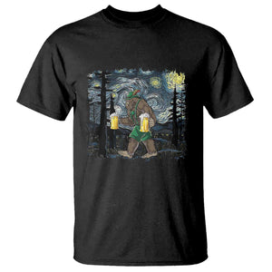 Funny Oktoberfest Bigfoot T Shirt Starry Night German Sasquatch Beer Lederhose TS10 Black Print Your Wear