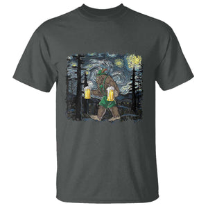 Funny Oktoberfest Bigfoot T Shirt Starry Night German Sasquatch Beer Lederhose TS10 Dark Heather Print Your Wear