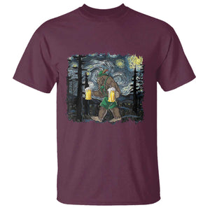 Funny Oktoberfest Bigfoot T Shirt Starry Night German Sasquatch Beer Lederhose TS10 Maroon Print Your Wear