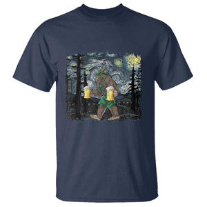 Funny Oktoberfest Bigfoot T Shirt Starry Night German Sasquatch Beer Lederhose TS10 Navy Print Your Wear