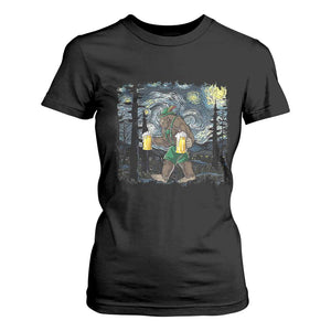 Funny Oktoberfest Bigfoot T Shirt For Women Starry Night German Sasquatch Beer Lederhose TS10 Black Print Your Wear