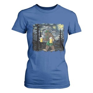 Funny Oktoberfest Bigfoot T Shirt For Women Starry Night German Sasquatch Beer Lederhose TS10 Royal Blue Print Your Wear