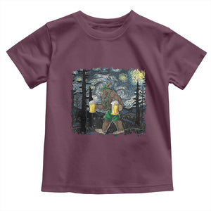 Funny Oktoberfest Bigfoot Toddler T Shirt Starry Night German Sasquatch Beer Lederhose TS10 Maroon Print Your Wear