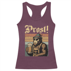 Oktoberfest Bigfoot Racerback Tank Top Vintage German Sasquatch Drinking Prost Lederhose TS10 Maroon Print Your Wear