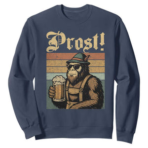 Oktoberfest Bigfoot Sweatshirt Vintage German Sasquatch Drinking Prost Lederhose TS10 Navy Print Your Wear
