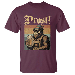 Oktoberfest Bigfoot T Shirt Vintage German Sasquatch Drinking Prost Lederhose TS10 Maroon Print Your Wear
