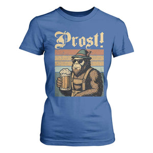 Oktoberfest Bigfoot T Shirt For Women Vintage German Sasquatch Drinking Prost Lederhose TS10 Royal Blue Print Your Wear