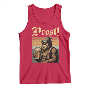 Oktoberfest Bigfoot Tank Top Vintage German Sasquatch Drinking Prost Lederhose TS10 Red Print Your Wear