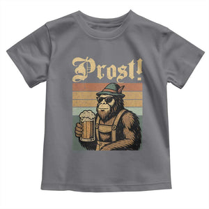 Oktoberfest Bigfoot Toddler T Shirt Vintage German Sasquatch Drinking Prost Lederhose TS10 Charcoal Print Your Wear