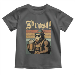 Oktoberfest Bigfoot Toddler T Shirt Vintage German Sasquatch Drinking Prost Lederhose TS10 Dark Heather Print Your Wear
