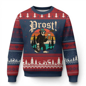 Oktoberfest Bigfoot Alien Beer Ugly Christmas Sweater Retro German Sasquatch Beer TS10 Navy Red Print Your Wear