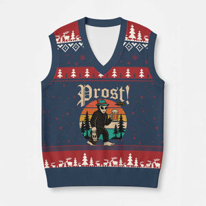 Oktoberfest Bigfoot Alien Beer V-Neck Knit Sweater Vest Retro German Sasquatch Beer TS10 Navy Red Print Your Wear