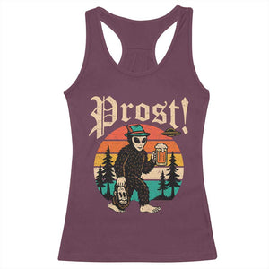 Oktoberfest Bigfoot Alien Beer Racerback Tank Top Retro German Sasquatch Beer TS10 Maroon Print Your Wear