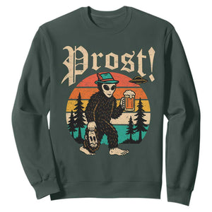 Oktoberfest Bigfoot Alien Beer Sweatshirt Retro German Sasquatch Beer TS10 Dark Forest Green Print Your Wear