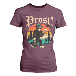 Oktoberfest Bigfoot Alien Beer T Shirt For Women Retro German Sasquatch Beer TS10 Maroon Print Your Wear