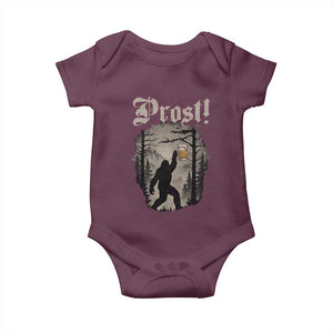 Oktoberfest Bigfoot Baby Onesie Vintage Forest Sasquatch Drinking Prost TS10 Maroon Print Your Wear