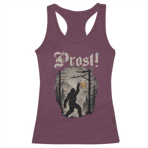 Oktoberfest Bigfoot Racerback Tank Top Vintage Forest Sasquatch Drinking Prost TS10 Maroon Print Your Wear