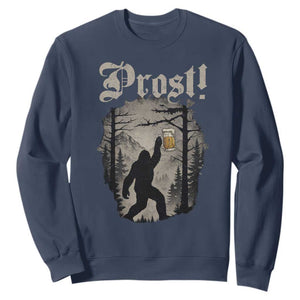 Oktoberfest Bigfoot Sweatshirt Vintage Forest Sasquatch Drinking Prost TS10 Navy Print Your Wear