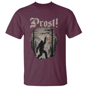 Oktoberfest Bigfoot T Shirt Vintage Forest Sasquatch Drinking Prost TS10 Maroon Print Your Wear