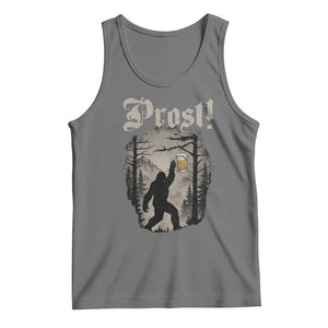 Oktoberfest Bigfoot Tank Top Vintage Forest Sasquatch Drinking Prost TS10 Black Heather Print Your Wear
