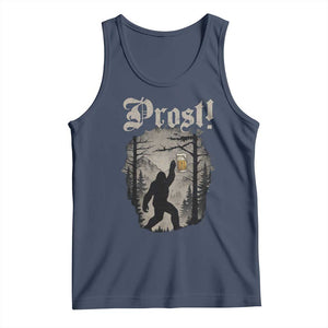 Oktoberfest Bigfoot Tank Top Vintage Forest Sasquatch Drinking Prost TS10 Navy Print Your Wear