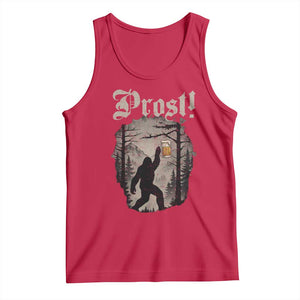 Oktoberfest Bigfoot Tank Top Vintage Forest Sasquatch Drinking Prost TS10 Red Print Your Wear