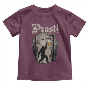 Oktoberfest Bigfoot Toddler T Shirt Vintage Forest Sasquatch Drinking Prost TS10 Maroon Print Your Wear