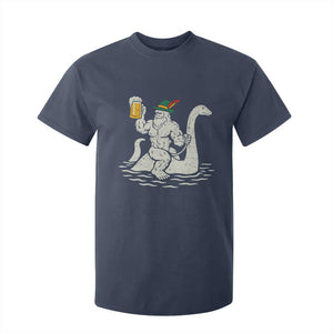 Funny Bigfoot Loch Ness Monster Oktoberfest T Shirt For Kid German Oktoberfest Sasquatch Drinking TS10 Navy Print Your Wear