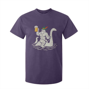 Funny Bigfoot Loch Ness Monster Oktoberfest T Shirt For Kid German Oktoberfest Sasquatch Drinking TS10 Purple Print Your Wear