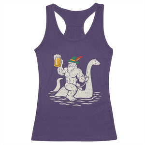 Funny Bigfoot Loch Ness Monster Oktoberfest Racerback Tank Top German Oktoberfest Sasquatch Drinking TS10 Purple Print Your Wear