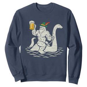 Funny Bigfoot Loch Ness Monster Oktoberfest Sweatshirt German Oktoberfest Sasquatch Drinking TS10 Navy Print Your Wear