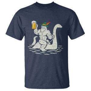 Funny Bigfoot Loch Ness Monster Oktoberfest T Shirt German Oktoberfest Sasquatch Drinking TS10 Navy Print Your Wear