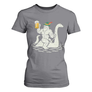 Funny Bigfoot Loch Ness Monster Oktoberfest T Shirt For Women German Oktoberfest Sasquatch Drinking TS10 Charcoal Print Your Wear