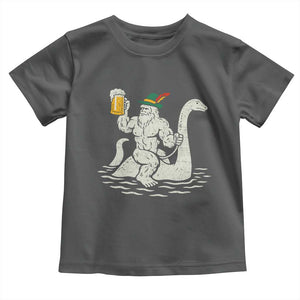 Funny Bigfoot Loch Ness Monster Oktoberfest Toddler T Shirt German Oktoberfest Sasquatch Drinking TS10 Dark Heather Print Your Wear
