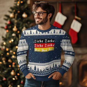 Zicke Zacke Hoi Oktoberfest Ugly Christmas Sweater Vintage German Flag TS10 Navy Beige Print Your Wear