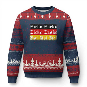 Zicke Zacke Hoi Oktoberfest Ugly Christmas Sweater Vintage German Flag TS10 Navy Red Print Your Wear