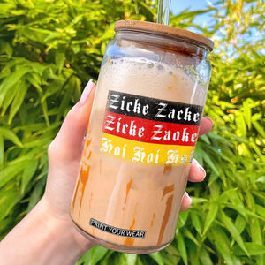 Zicke Zacke Hoi Oktoberfest Glass Can Vintage German Flag TS10 Black Print Your Wear