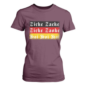 Zicke Zacke Hoi Oktoberfest T Shirt For Women Vintage German Flag TS10 Maroon Print Your Wear