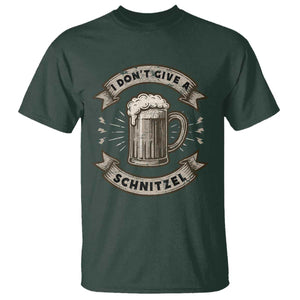 Funny Oktoberfest T Shirt I Dont Give A Schnitzel German Beer Wurst TS10 Dark Forest Green Print Your Wear