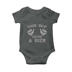 This Guy Needs A Bier Oktoberfest Baby Onesie Funny Mens Drinking Gift TS10 Dark Heather Print Your Wear