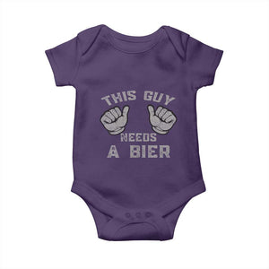 This Guy Needs A Bier Oktoberfest Baby Onesie Funny Mens Drinking Gift TS10 Purple Print Your Wear